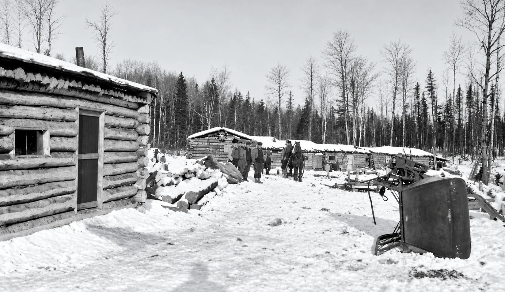 Archival photograph of the North Shore logging camps, image 3