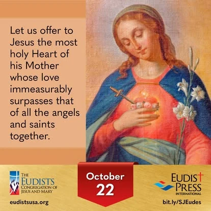 Image for October 22: offering Jesus the holy Heart of his Mother